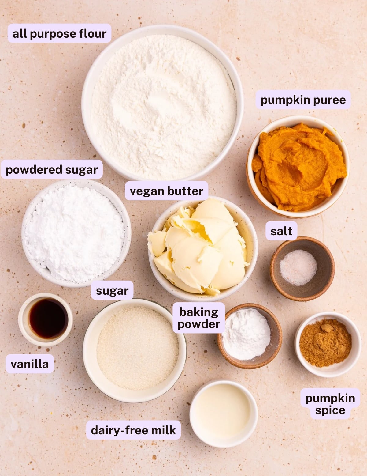 vegan pumpkin scone ingredients as per the written ingredient list